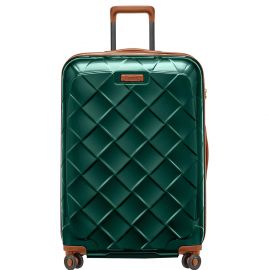 Troler Mare Policarbonat/Piele Naturala Stratic Leather and More L - 76 cm Verde