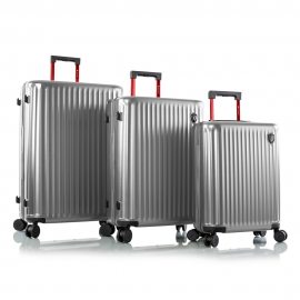 Set trolere, Heys, Smart Luggage, Policarbonat, 4 Roti Duble, HY15034, 3 Piese, Argintiu