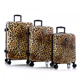 Set trolere, Extensibile, Heys, Leopard Fashion Spinner®, Policarbonat, 4 Roti Duble, HY13128, 3 Piese