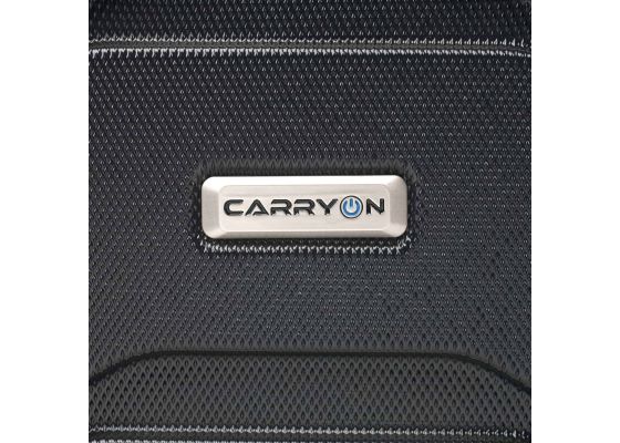 Troler Cabina ABS 4 Roti Duble CarryOn Transfer USB extern 55 cm Negru