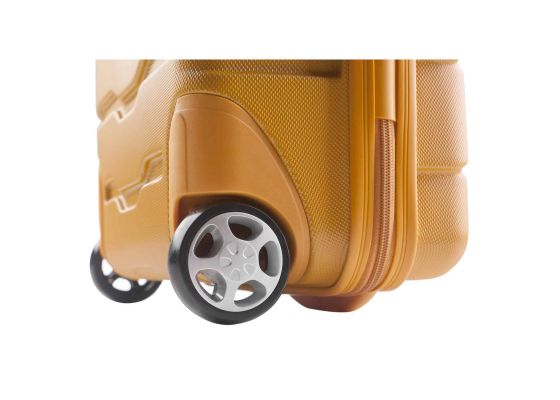 Troler Cabina ABS 2 Roti CarryOn TRANSFER USB extern 55 cm Galben