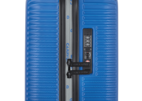 Troler Cabina Policarbonat/ABS, Cifru TSA, USB incorporat, Cod unic OKOBAN, CarryOn CONNECT, 55 cm, Albastru