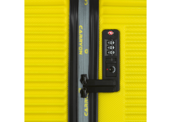 Troler Cabina Policarbonat/ABS, Cifru TSA, USB incorporat, Cod unic OKOBAN, CarryOn CONNECT, 55 cm, Galben