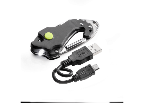 Briceag multifunctional de buzunar cu dispozitiv luminos - tip incarcare USB MacGyver 102261