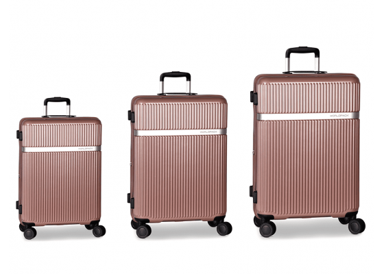 Set Trolere, Worldpack Orlando, Extensibil, ABS/Policarbonat, 4 Roti Duble, F10384 - 3 Piese, Rose