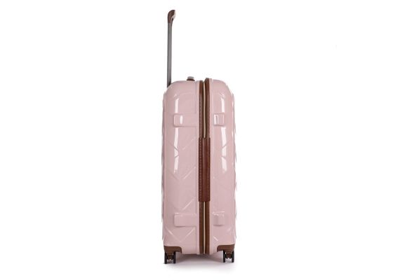 Troler Mare Policarbonat/Piele Naturala Stratic Leather and More L - 76 cm Rose