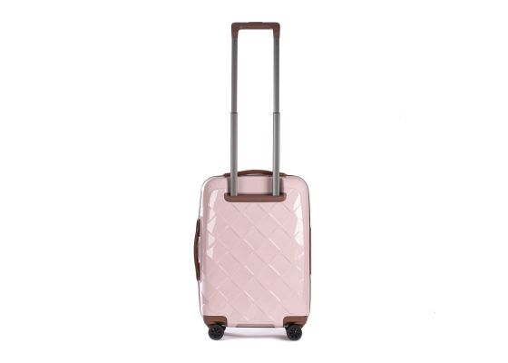 Troler Cabina Policarbonat/Piele Naturala Stratic Leather and More S - 55 cm Rose