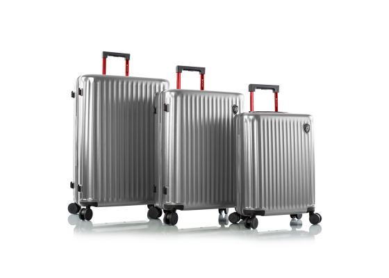 Set trolere, Heys, Smart Luggage, Policarbonat, 4 Roti Duble, HY15034, 3 Piese, Argintiu