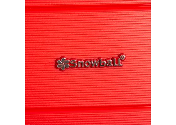 Troler Cabina Extensibil Snowball SW33603, Fermoar Antifurt, Polipropilena, 4 Roti Duble, Cifru TSA, 55 cm, Rosu