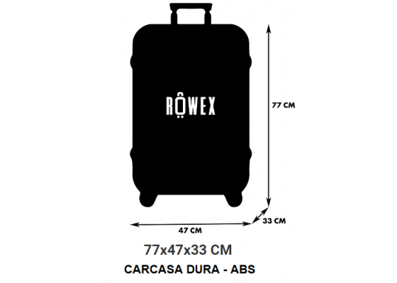 Troler Mare, Rowex Pulse, ABS, 77 x 47 x 33 cm, 4 roti duble cu rotatie 360°, Cifru, Fuchsia